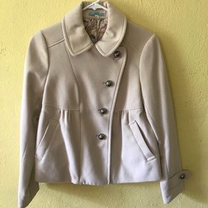 Anthropologie cream pea coat